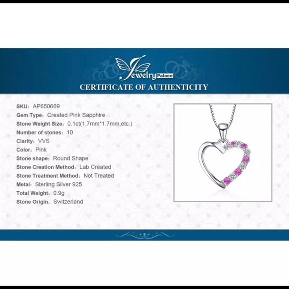 - New 💗Heart Created Pink Sapphire Pendant 925 Sterling Silver Pendant Nec… - Picture 7 of 15